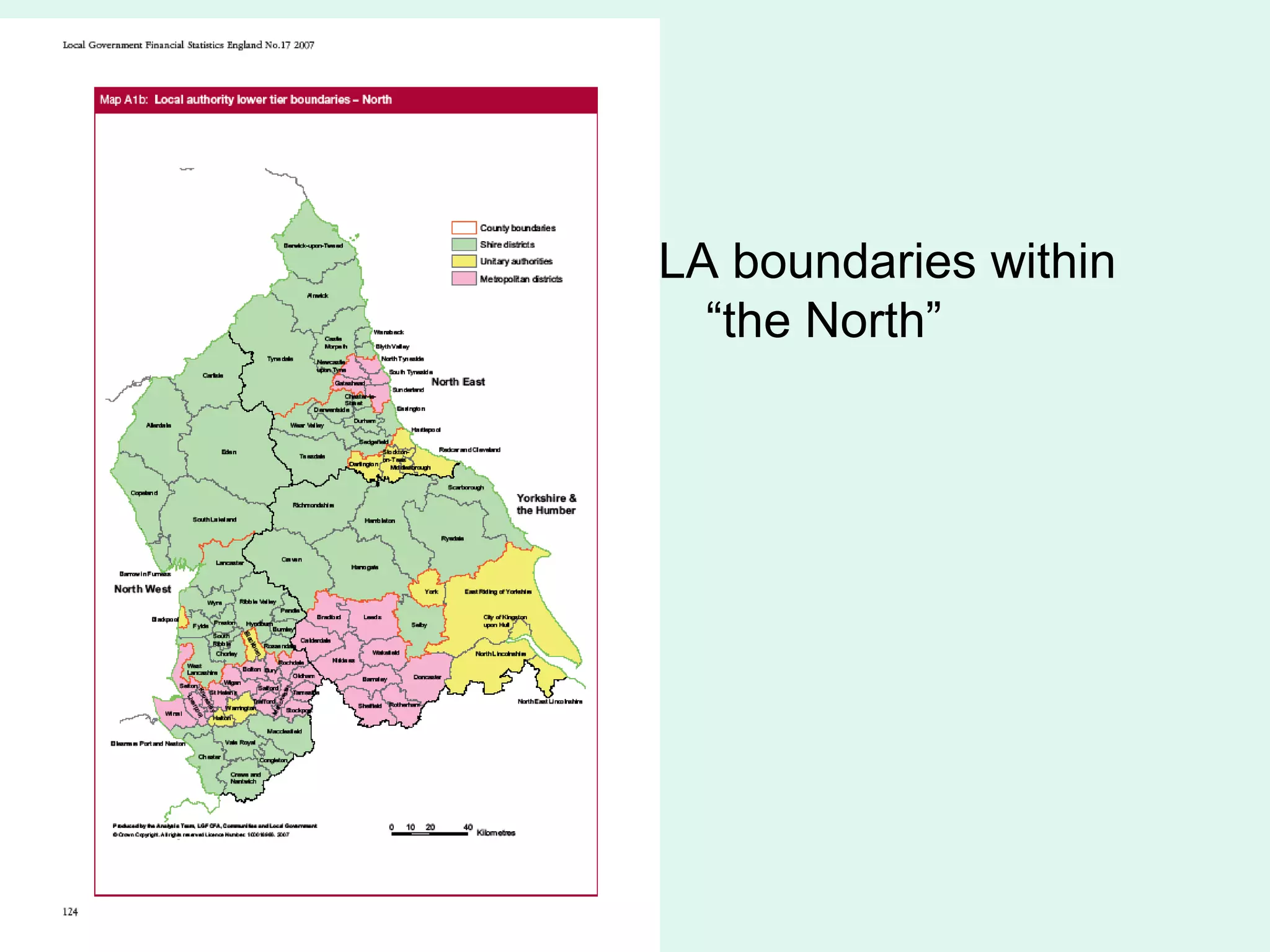 LA boundaries within
“the North”
 