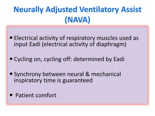 Neurally Adjusted Ventilatory Assist
(NAVA)
 