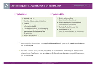Entrée en vigueur : 1er juillet 2014 & 1er octobre 2014 
Unédic ‐ DAJ ‐ 3 juillet 2014 ‐ LA CONVENTION D’ASSURANCE CHÔMAGE DU 14 MAI 2014– Page 43/43 
Présentation des principales règles 

