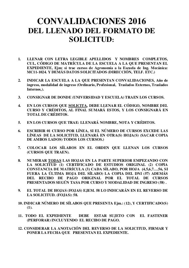 Convalidaciones 2016