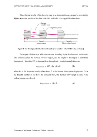 Convection Heat Transfer in a Smooth Pipe | PDF