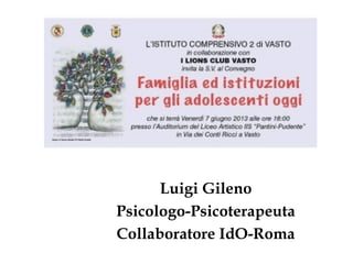 Luigi Gileno
Psicologo-Psicoterapeuta
Collaboratore IdO-Roma
 