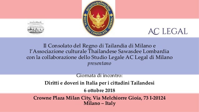 Consolato thailandese milano ufficio visti