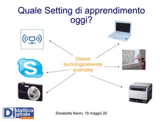 Quale Setting di apprendimento oggi? Classe tecnologicamente avanzata 