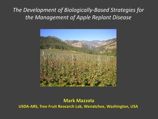 The Development of Biologically-Based Strategies for
     the Management of Apple Replant Disease




                        Mark Mazzola
  USDA-ARS, Tree Fruit Research Lab, Wenatchee, Washington, USA
 