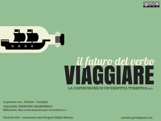 IL FUTURO DEL VERBO VIAGGIARE