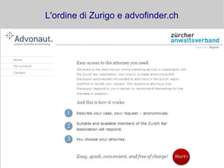 L'ordine di Zurigo e advofinder.ch
 