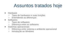 Conceitos De Hardware E Software Conceitos De Hardware E Software