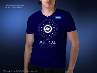 * Item opcional: tinta luminosa da camiseta
 