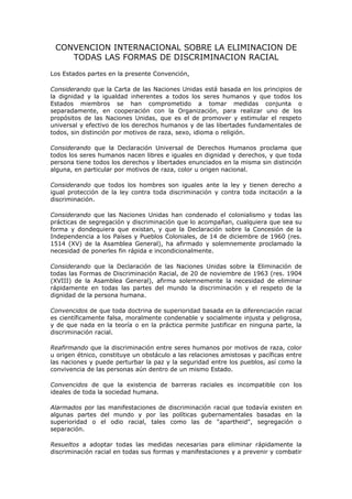 Convencion internacional sobre la eliminacion de todas las formas de ...