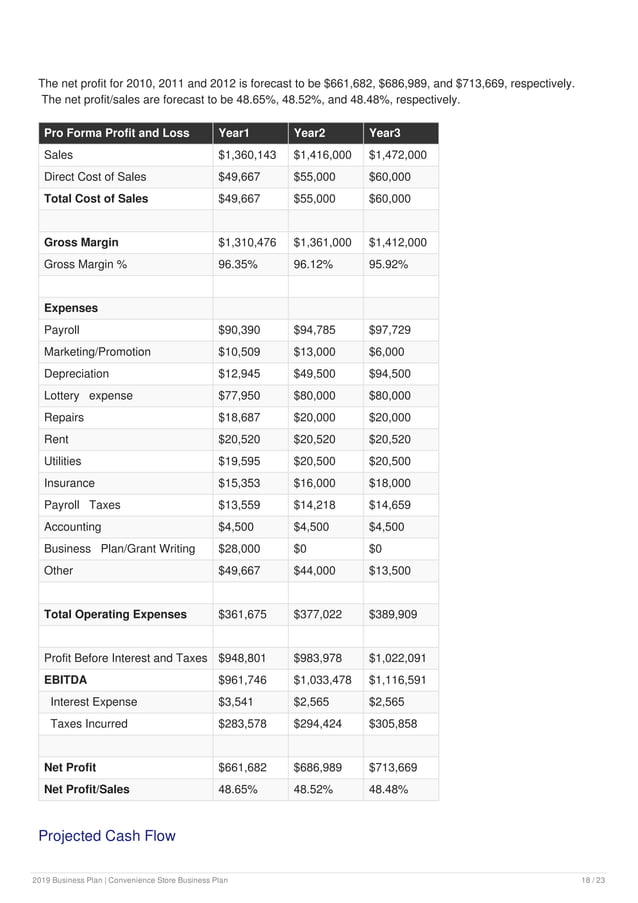 Convenience store business plan example