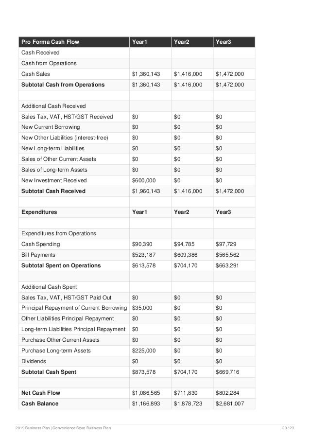 convenience store business plan examples