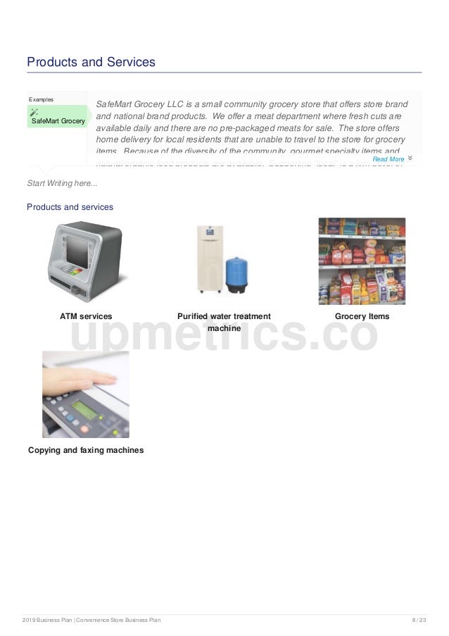 Convenience store business plan example