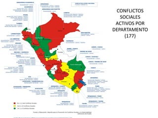 CONFLICTOS
SOCIALES
ACTIVOS POR
DEPARTAMENTO
(177)
 