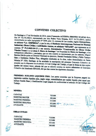 CONVENIO COLECTIVO SINAMI - CONSORCIO ACCIONA BROTEC ICAFAL S.A.