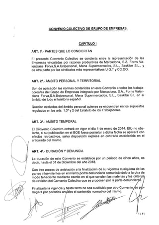 Convenio Colectivo Mercadona 2014