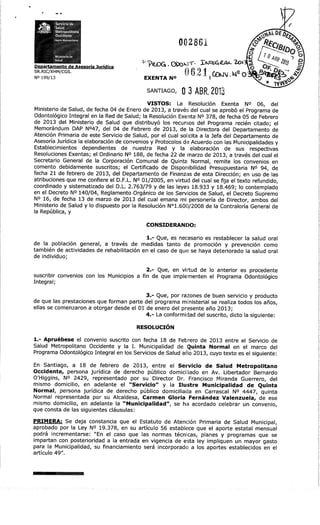Departamento de Asesoría Jurídica
SR.RIC/XHM/CGS.
N° 199/13
002861
0621,coKj/(iueoEXENTAN© lWNVl W
SANTIAGO, o 3 ABR. 2013...
