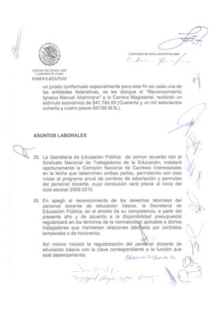 Convenio DOCENTES 2009