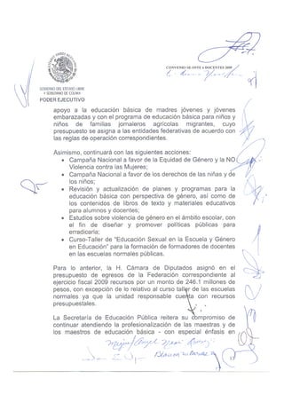 Convenio DOCENTES 2009