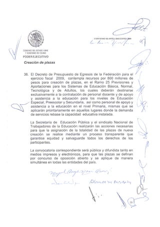 Convenio DOCENTES 2009