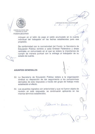 Convenio DOCENTES 2009