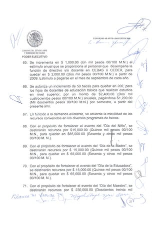 Convenio DOCENTES 2009