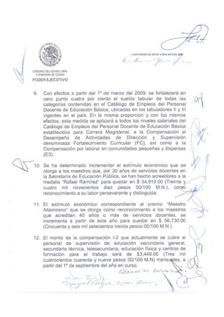 Convenio DOCENTES 2009