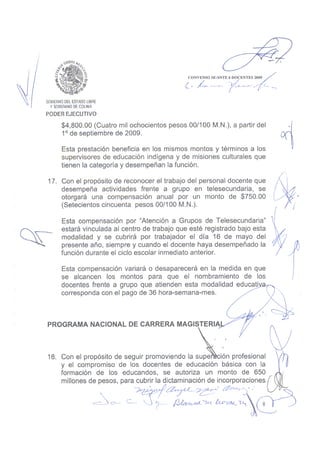 Convenio DOCENTES 2009