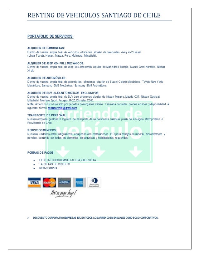 Convenios Renting de Vehiculos