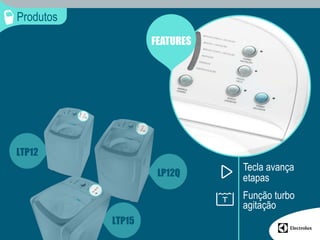 Produtos
           FEATURES




                      Tecla avança
                      etapas
                      Função turbo
                      agitação
 