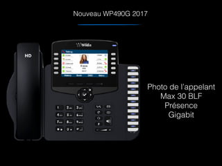 Nouveau WP490G 2017
Photo de l’appelant
Max 30 BLF
Présence
Gigabit
 