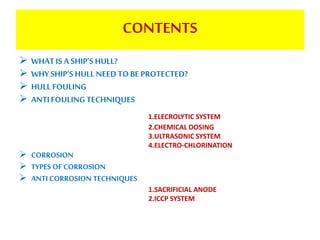 Vessel Shell Protection Conventional and madern hull protection system in ship ...
