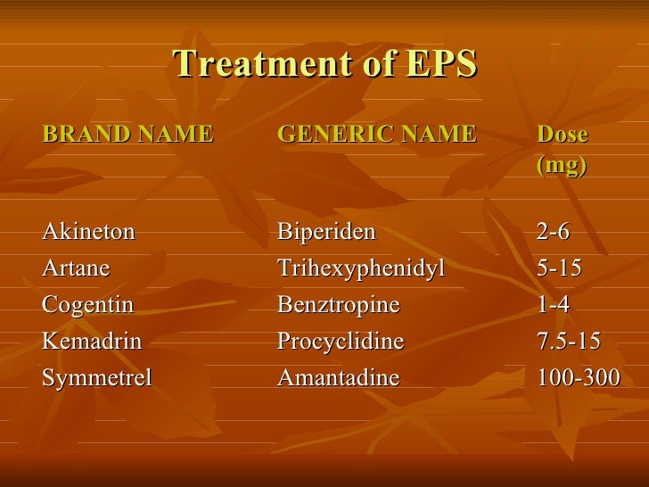 Artane Dosage For Eps