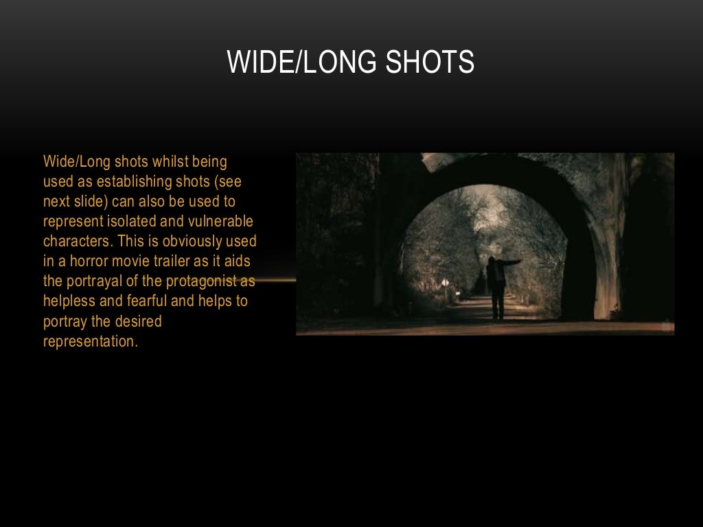 Conventional camera shots in horror movie trailers