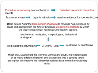 Conventional & newer aspects in taxonomy | PPT