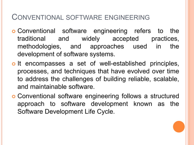 Conventional and Object Oriented Software Engineering | PPT