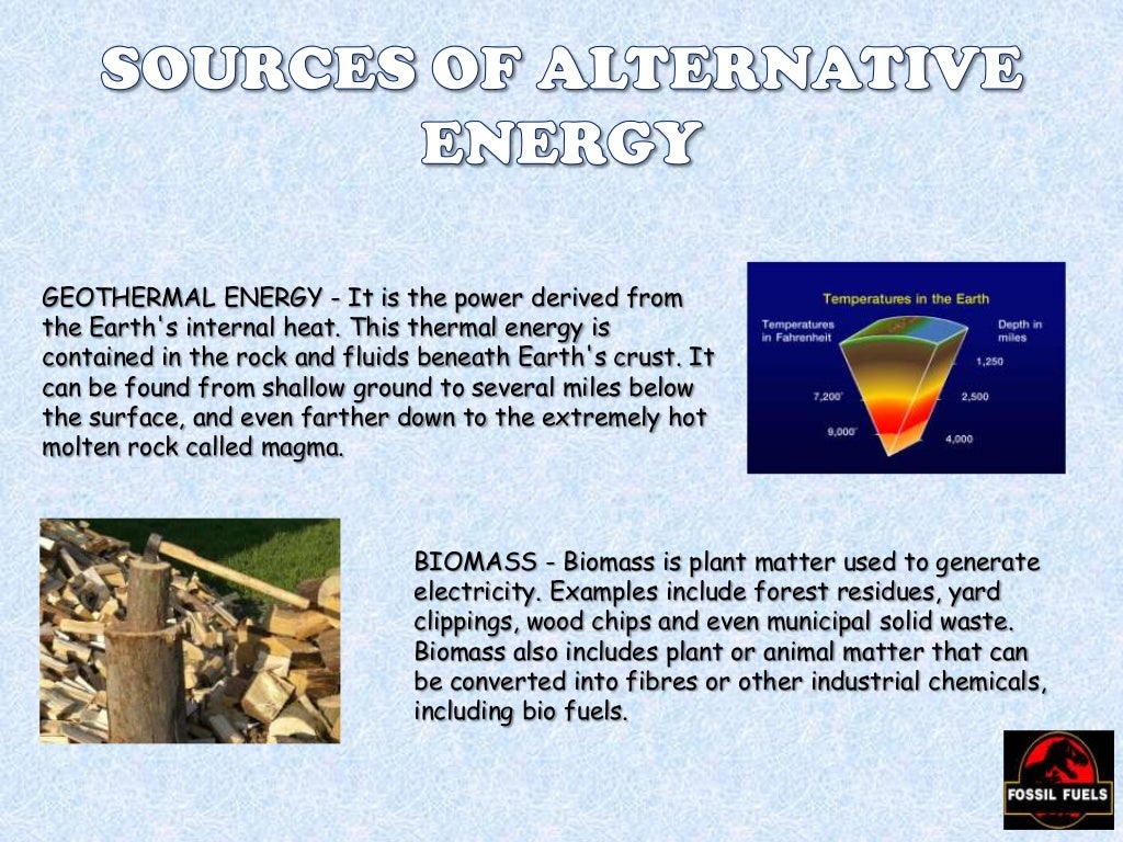 Conventional sources of energy