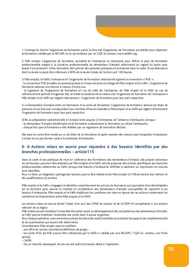 Convention Cadre National Fafih Pole Emploi