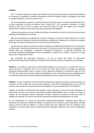 Convention CSP du 17 juillet 2018 applicable à Mayotte Page 3 sur 13
Article4-
§ 1er
- Le salarié manifeste sa volonté de ...
