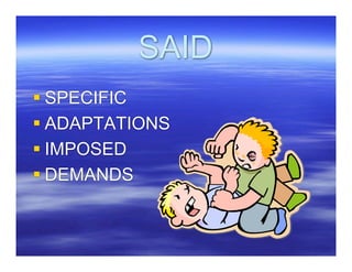 SAID
 SPECIFIC
 ADAPTATIONS
 IMPOSED
 DEMANDS
 