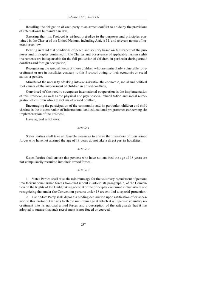 promotion and protection of the rights of children impact of armed conflict on children