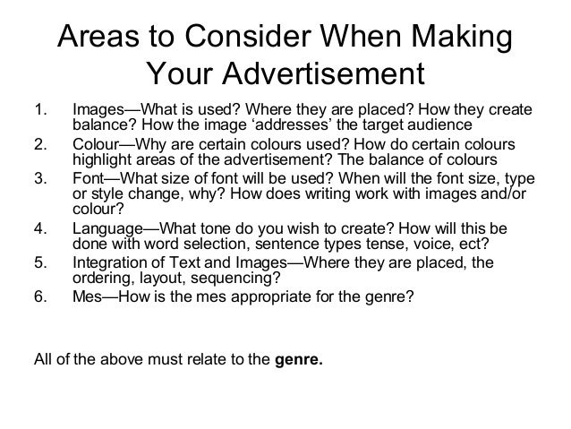 making a advertisement