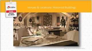 Venues & Locations: Historical Buildings
Dinner set up in Cellar © Palazzo Parisio
 