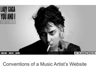 Conventions of a Music Artist’s Website
 
