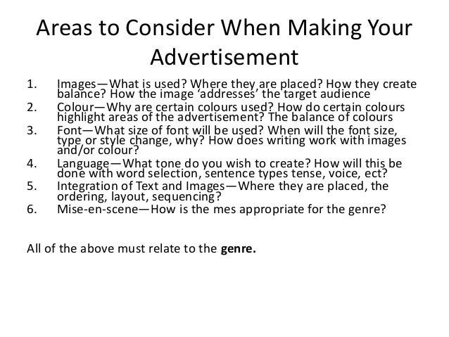 making a advertisement