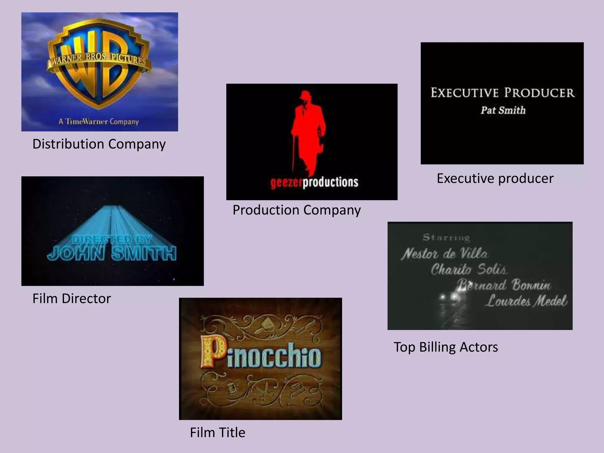 Distribution Company

                                                          Executive producer

                              Production Company




Film Director


                                                   Top Billing Actors




                       Film Title
 