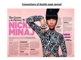Conventions of double page spread

 