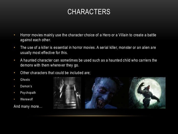 Conventions of horror movie