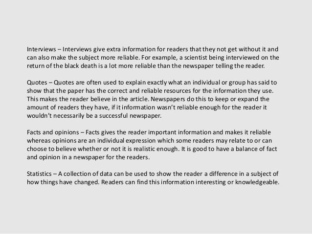 Conventions Of Newspaper Articles And Website Articles