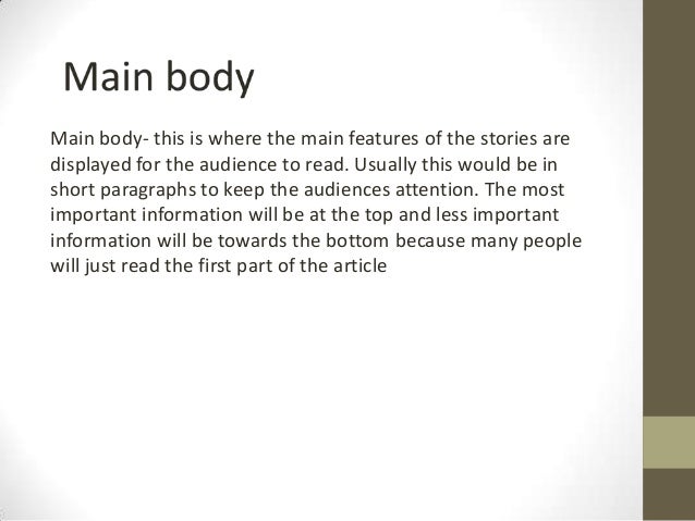 conventions of newspaper articles and website articles